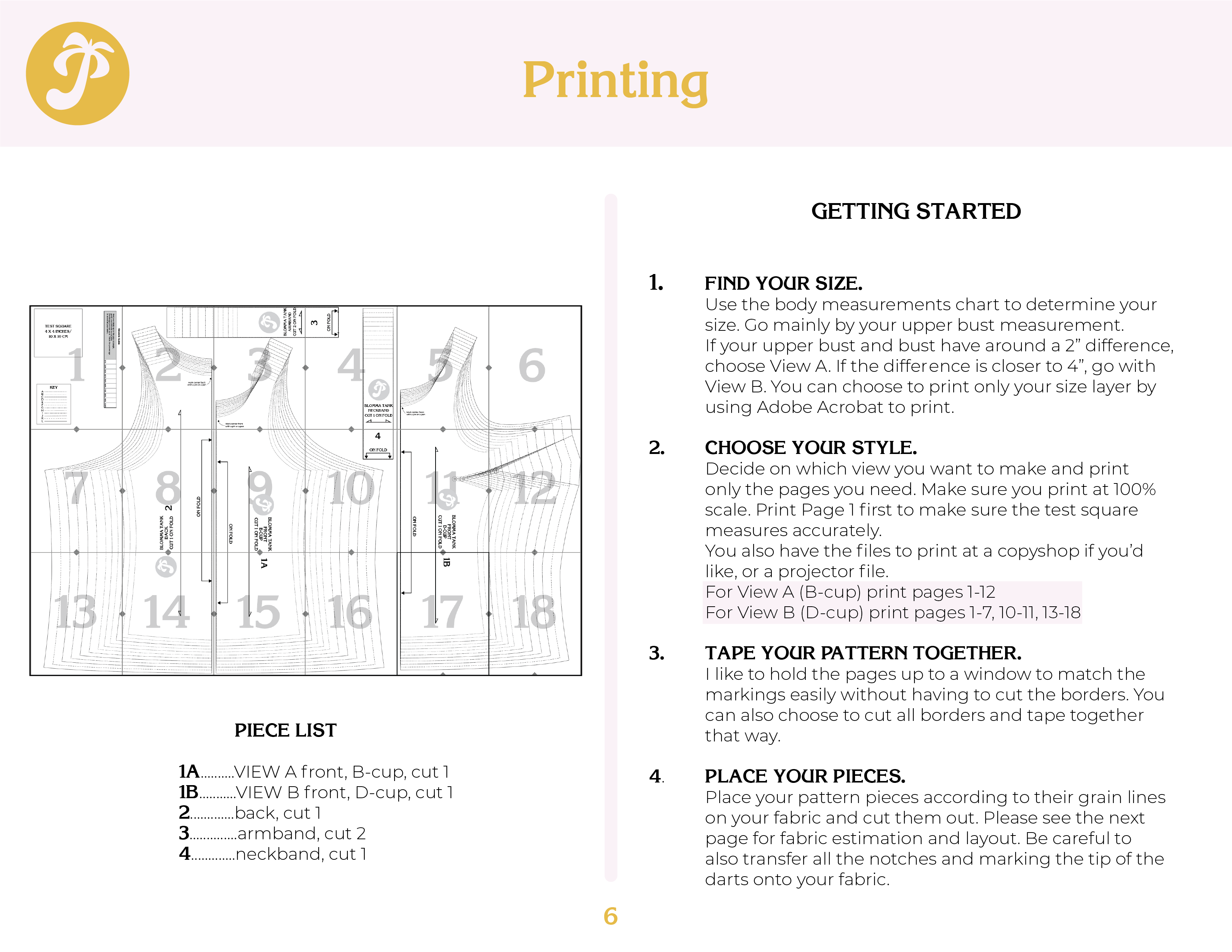 Blomma Tank  Archivepatterns